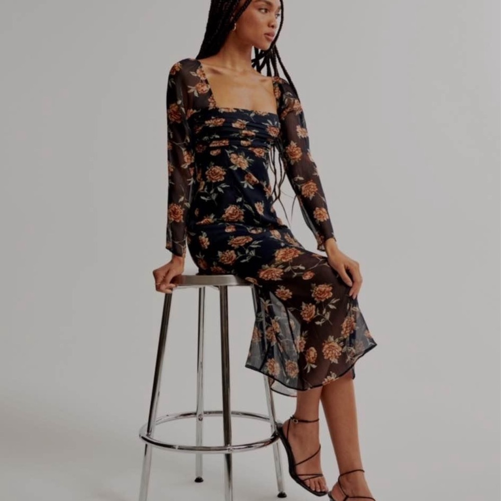 Floral Black Dress